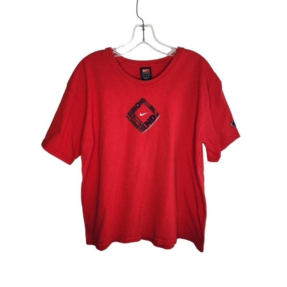 NIKE Diamonds Are A Girls Best Friend Vintage Baseball MLB T Shirt Size XL